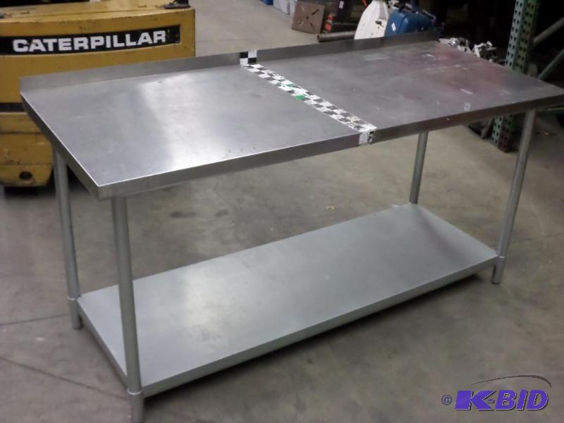 lot 52 image: 28&quotx6ft Stainless-Top Work Table...