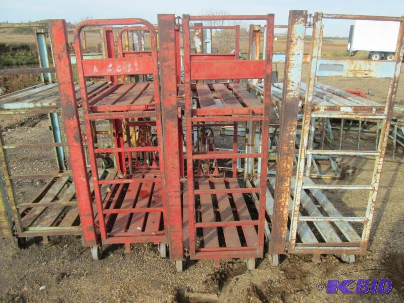 lot 15 image: Four Greenhouse Rack Carts