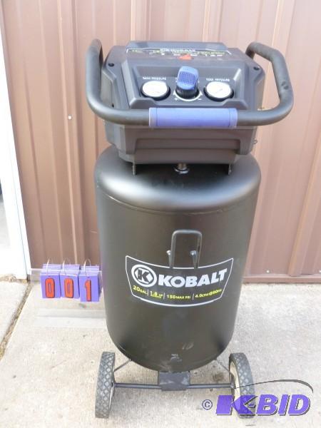 Kobalt 110 volt 20 gallon 1.8 hp air compress...