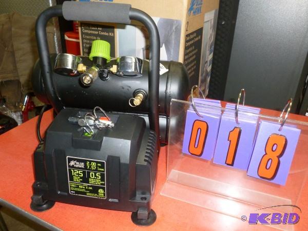 Blue Hawk twin tank air compressor with hose ...