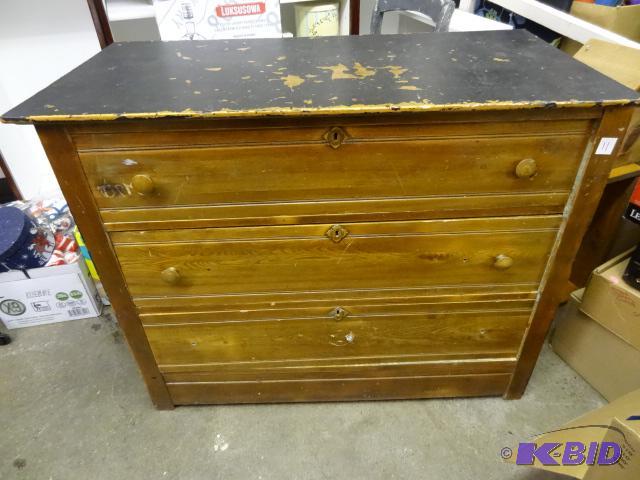 Vintage Wood Dresser All Wood. Missing 2 hand...