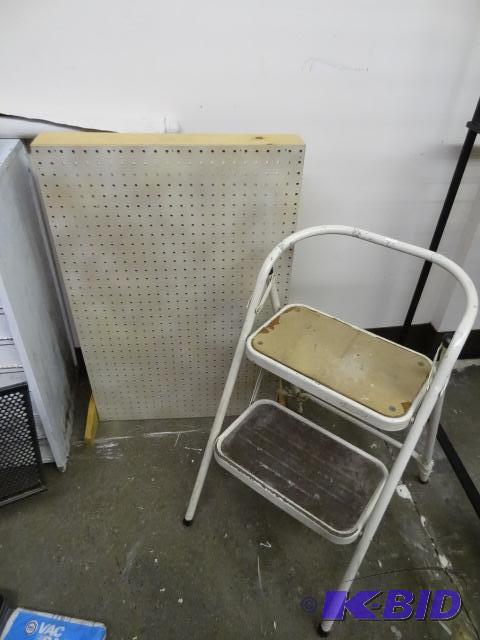 Metal Folding Step Stool. Wood Free Standing ...