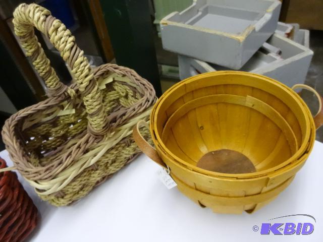 5 Wicker Baskets and Wall Hanging Mail Sorter...