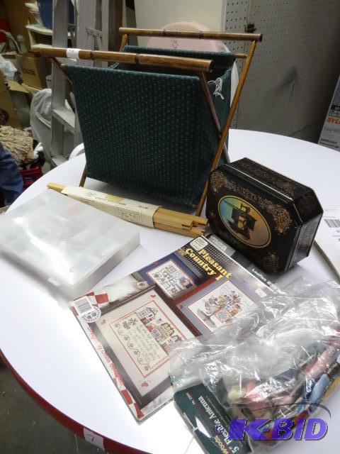 Sewing Basket with Misc Sewing Supplies...