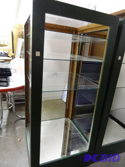 Wood with Glass Shelf Retail Desplay. 3 Shelv...
