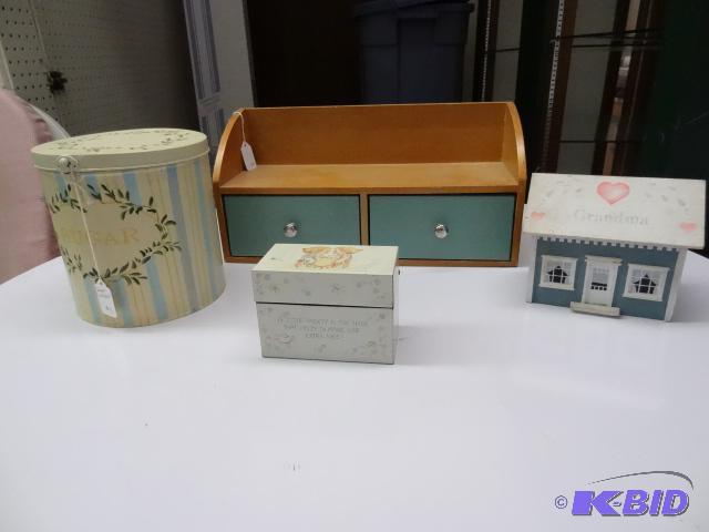 Metal Sugar and Tea Tins. Recipe Boxes. Wall ...