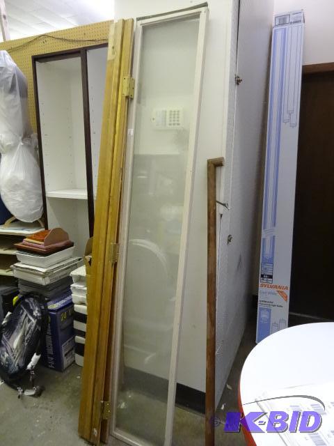 Wood Hand Rail, 2 Glass wood framed panels 14...