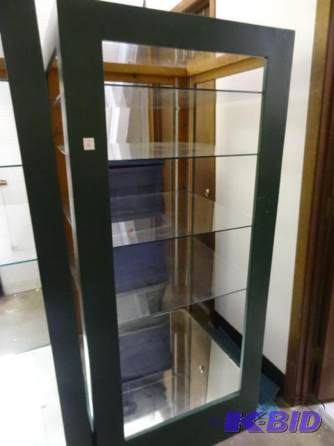 Wood with Glass Shelf Retail Desplay. 4 Shelv...