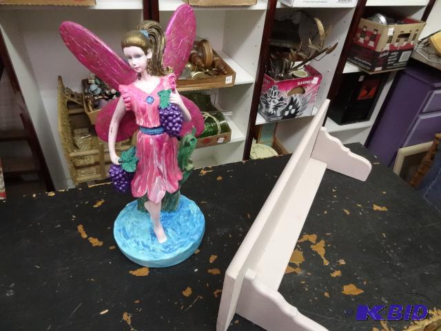 Fairy Statue, Wood shelf...