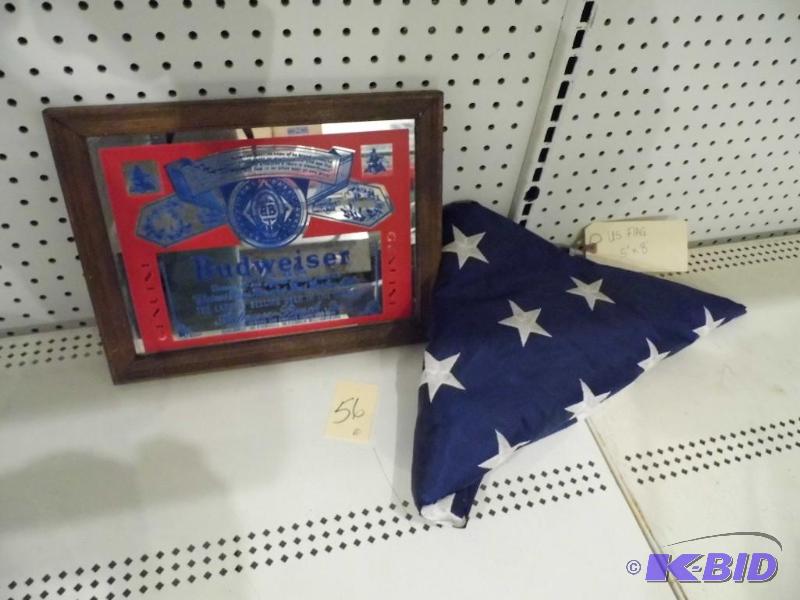 5 x 8 Flag & Budweiser Mirror