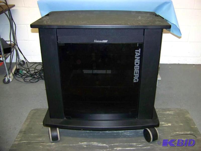 lot 49 image: Rolling, AudioVideo (AV), TV, Component Cart with Components and Rack Rails for mounting equipment