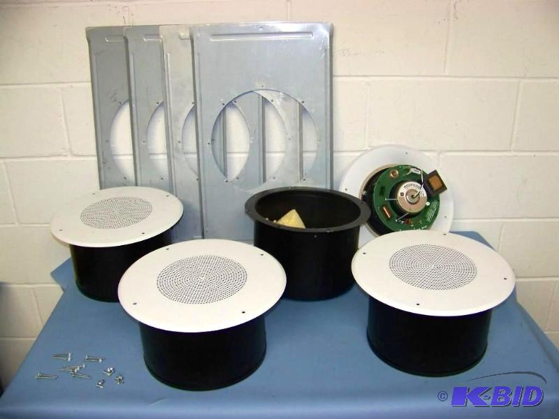 lot 51 image: (4) JBL, 6.5, Ceiling Loudspeakers with Ceiling Tile Frames and Hardware