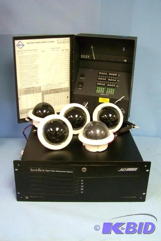 lot 1 image: Security Bundle 5 Pelco Cameras, Pelco Power Supply Box, and 750GB Intellex Hard Drive