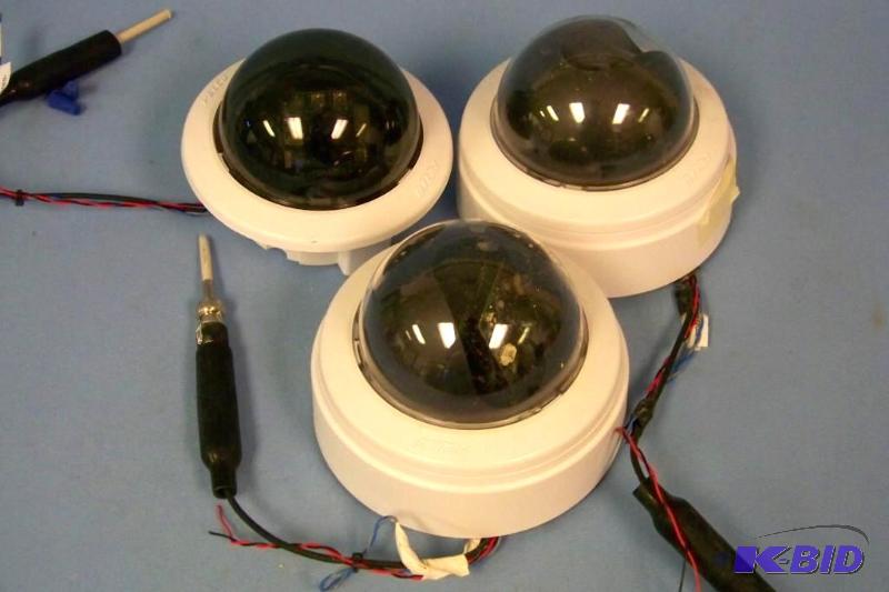 lot 23 image: (3) Pelco Indoor High-Resolution Mini-Dome Color Cameras