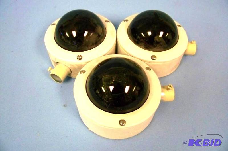 lot 6 image: (3) Heavy Duty Pelco Surveillance Cameras with Metal Housing