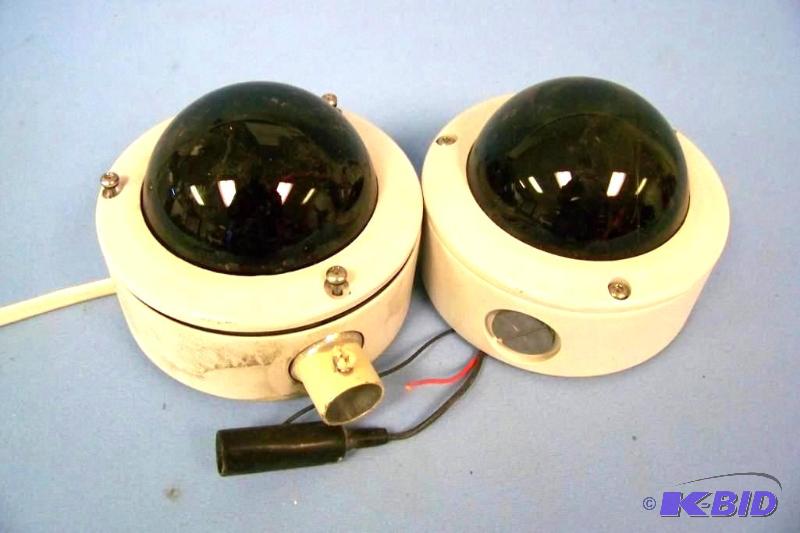 lot 7 image: (2) Heavy Duty Pelco Surveillance Cameras with Metal Housing
