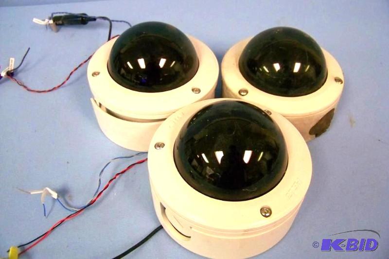 lot 8 image: (3) Heavy Duty Pelco Surveillance Cameras with Metal Housing