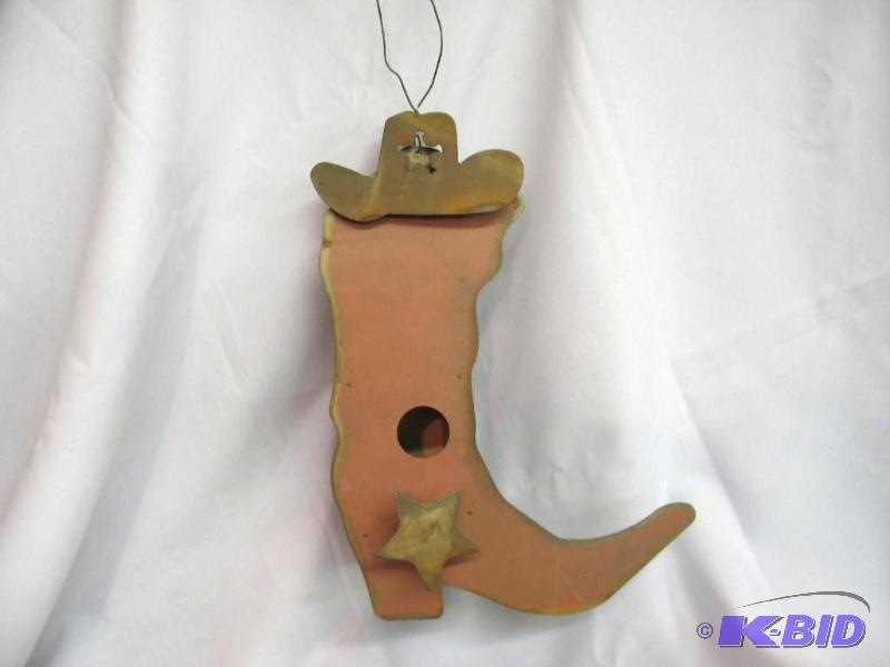 Cowboy boot bird house