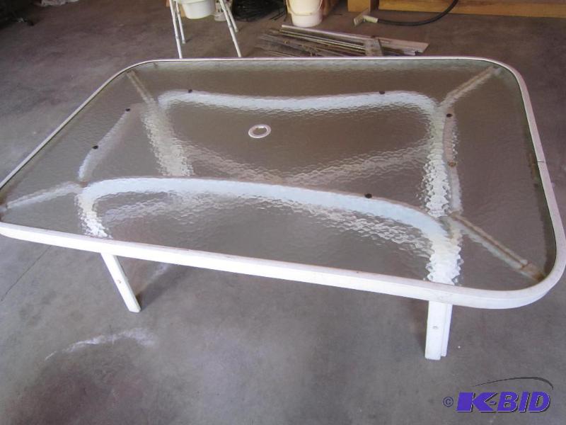 Outdoor Rectangle Table with Glass Top