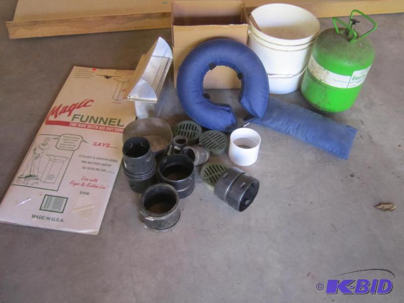 Box of plumbing items & More