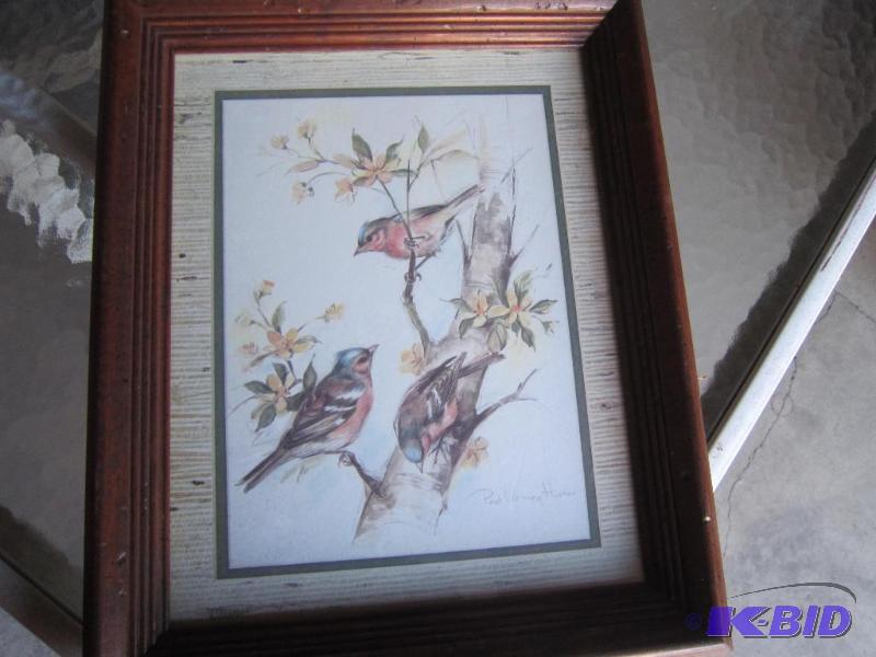 Bird Picture w OAK Frame