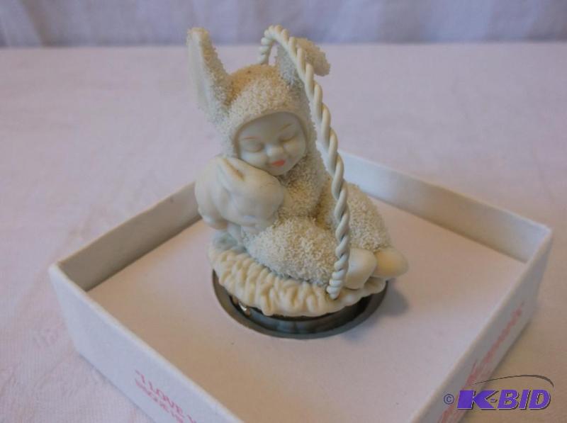 lot 2 image: Department 56 snowbunny &quotI LOVE YOU"...