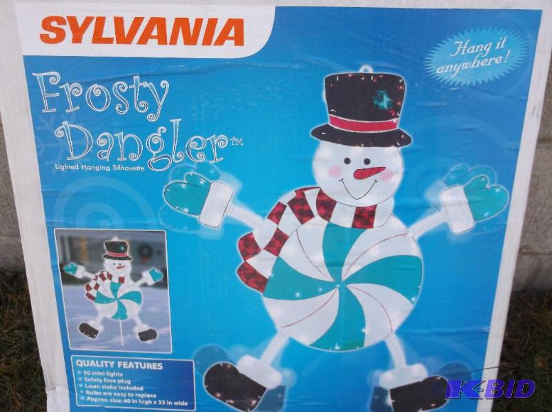 lot 20 image: Frosty Dangler lighted hanging silhouette 33&...