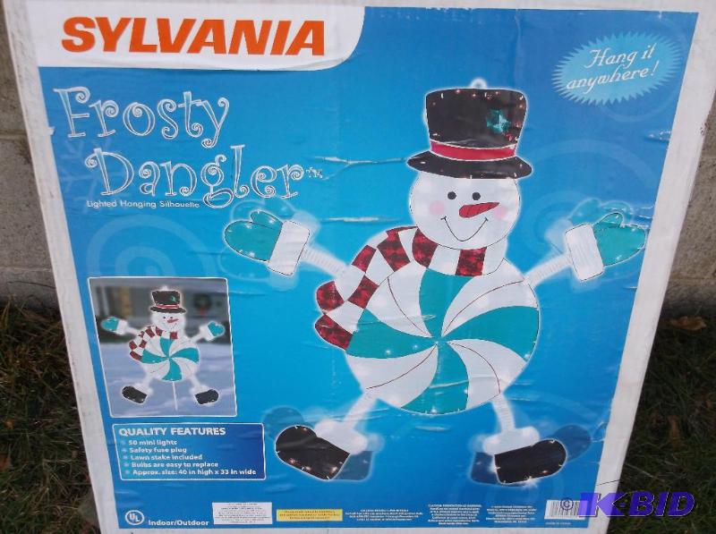 lot 22 image: Frosty Dangler lighted hanging silhouette 33&...