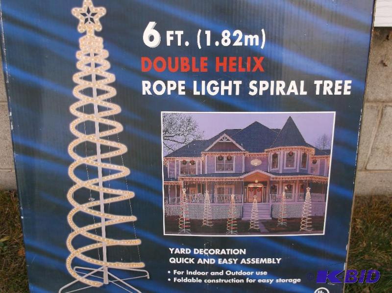 lot 31 image: Double helix rope light spiral tree 72" ...
