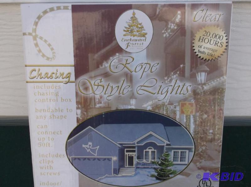 lot 38 image: Clear rope style lights 11.5 mm x 216" L...