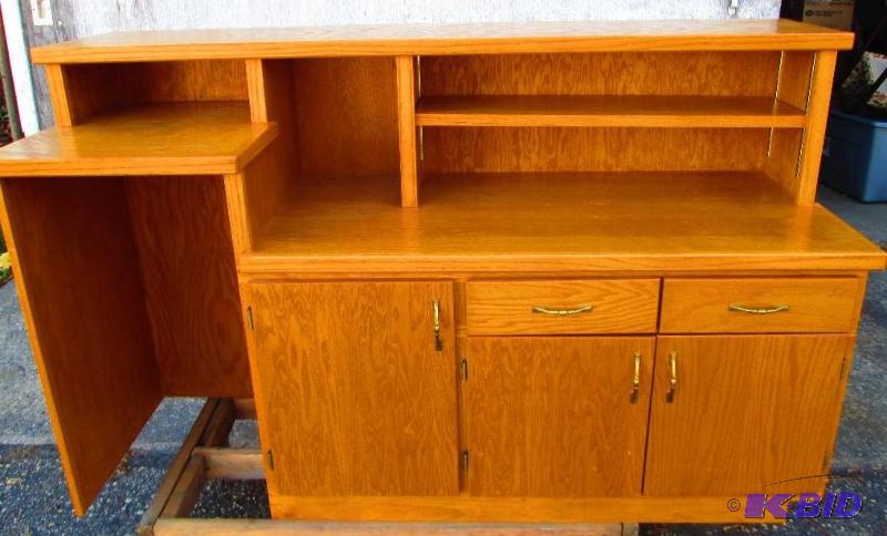 Solid wood bar, stands 41 inches tall 6 feet ...
