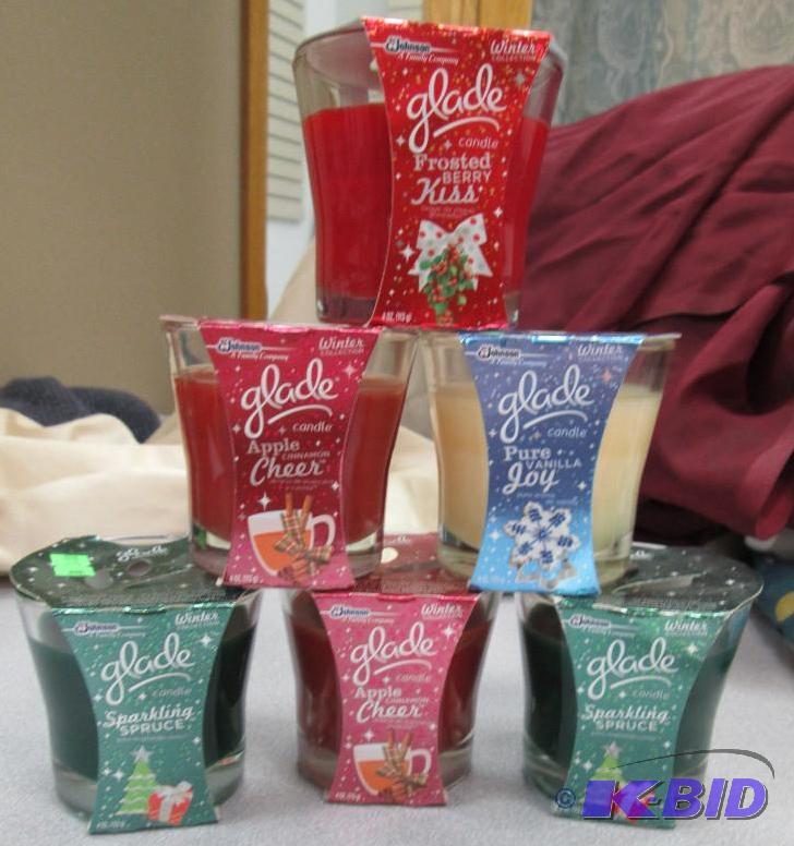 Qty 6 Glade candle Frosted berry kiss, Pure v...