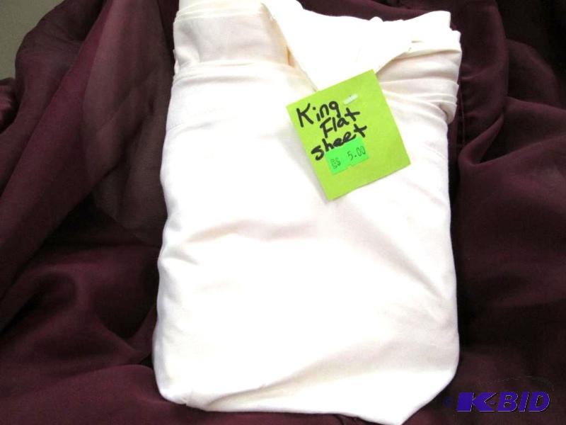 Off white king flat sheet...