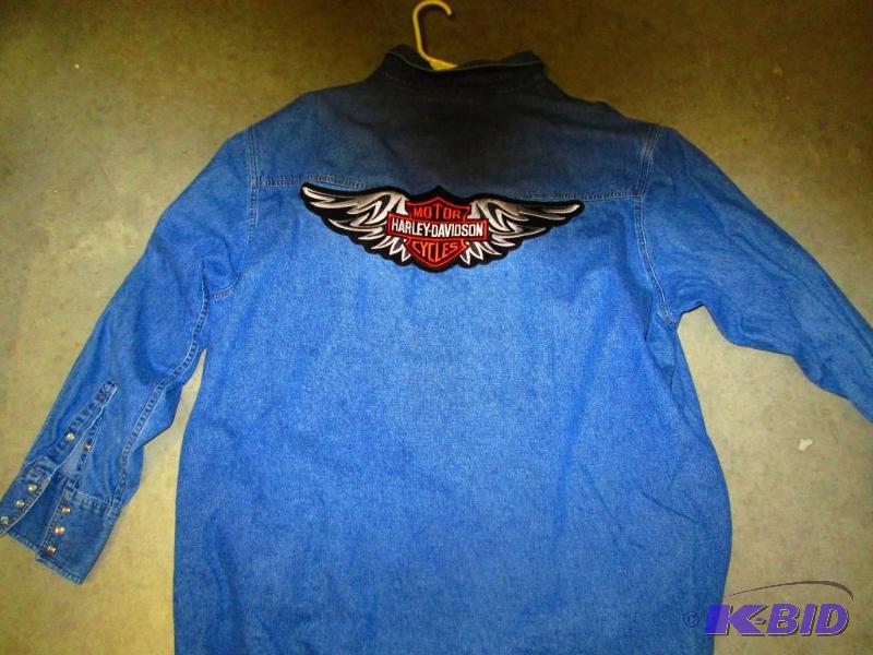 Harley Davidson denim long sleeve shirt, 3X...