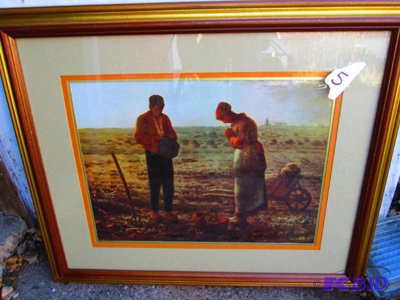 Framed Pilgrim print, 31 x 36 inches...