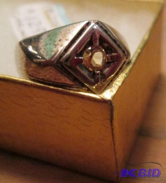 lot 25 image: Sterling silver ring with citrine stone...