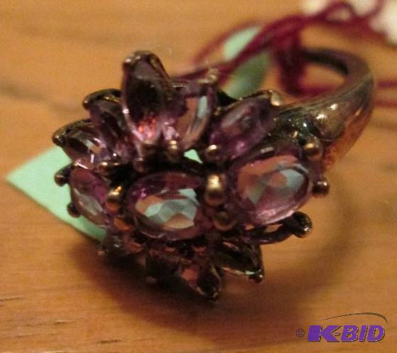 lot 36 image: Amythest sterling silver ring...