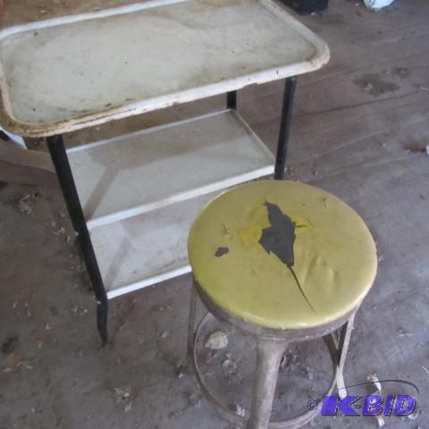 Metal Stool, Cart