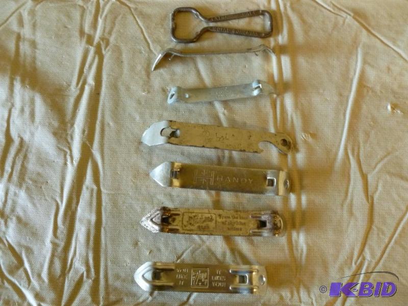 Lot of seven collectible metal bottle openers...