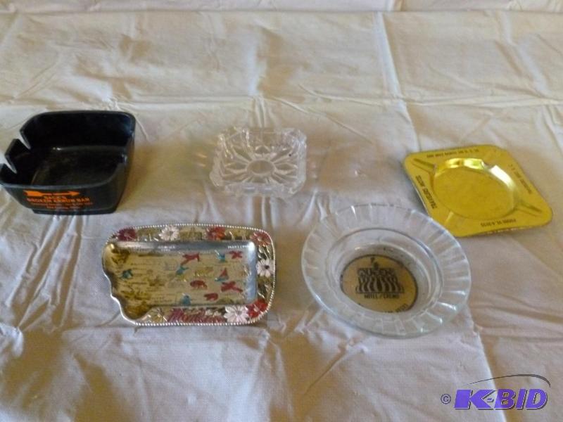 Lot of five collectible ashtrays.&nbsp...