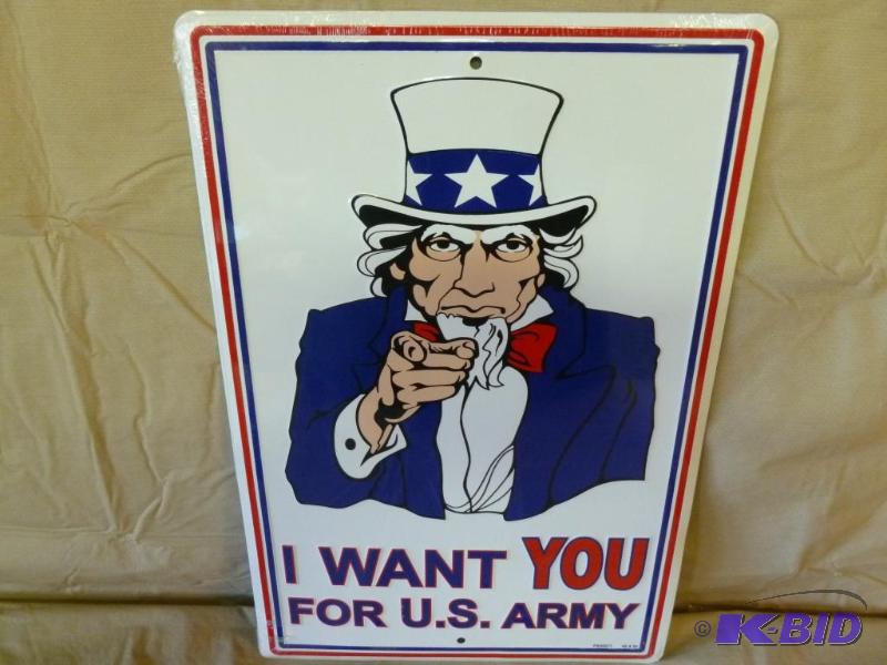 I Want You For U.S Army - embossed metal sign...