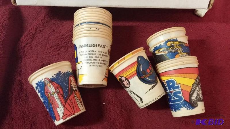VINTAGE STAR WARS DIXIE CUPS 21 TOTAL VARIOUS...