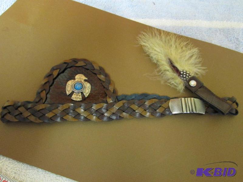 lot 109 image: Southwestern Style - Brand New in the  Package - Hat Band with removable feather