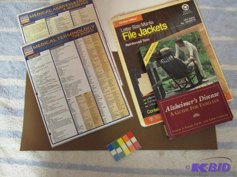 lot 128 image: Medical Terminology Medical Abbreviations File Jackets and a Book on Alzheimers