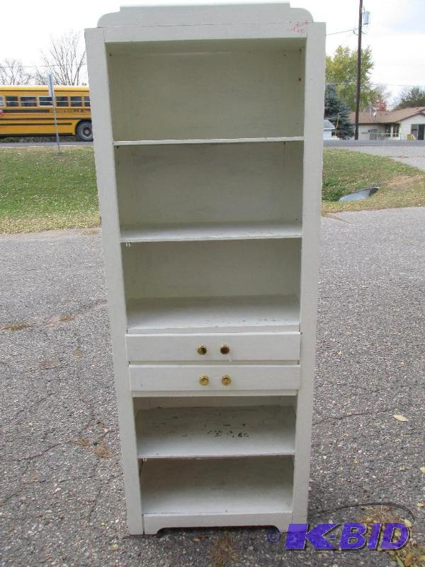 lot 18 image: Vintage Book Shelf with 2 drawers