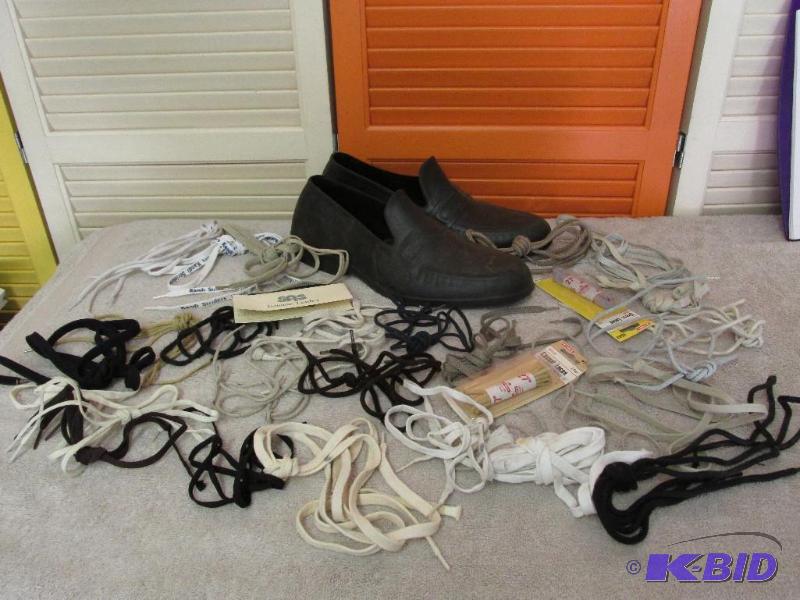 lot 70 image: Large Lot Of SHOE LACES - and a pair of XL TOTES