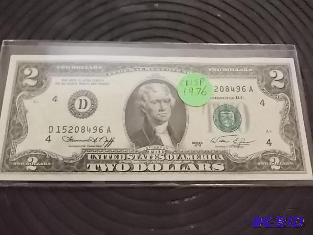 lot 12 image: 1976 Two Dollar Bill...
