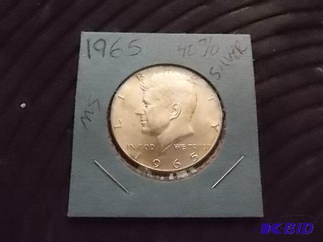 lot 32 image: 1965 JFK Half Dollar 40% Silver...