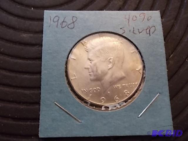 lot 35 image: 1968 JFK Half Dollar 40% Silver...