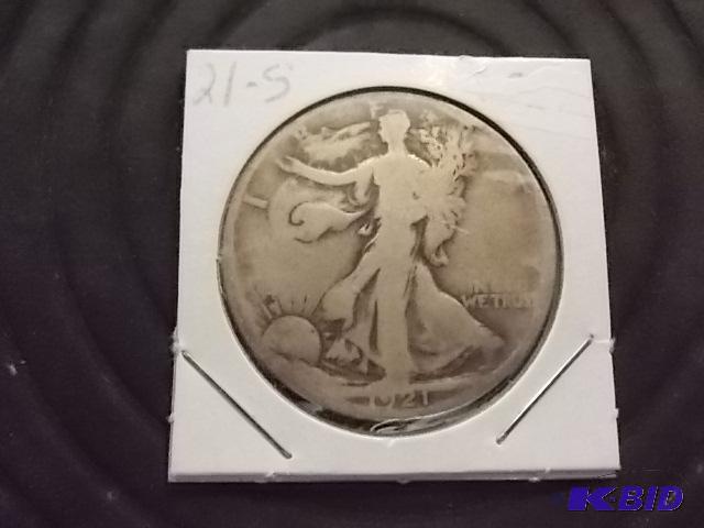lot 37 image: 1921 S Walking Liberty Silver Half ...